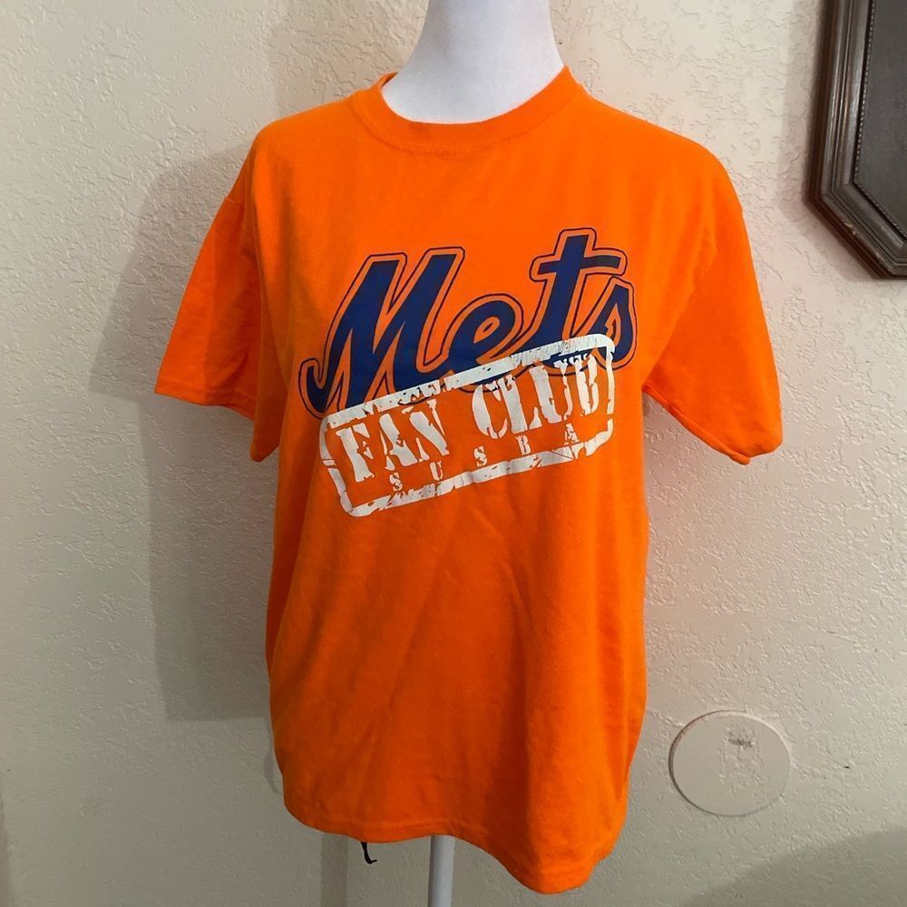 Mets Fan club Orange t shirt Youth L - Picture 1 of 7
